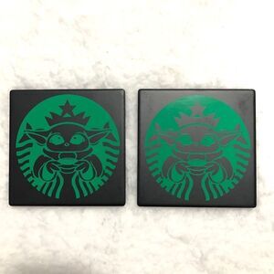 Yoda Starbucks Inspired Ceramic Coasters 2 pcs